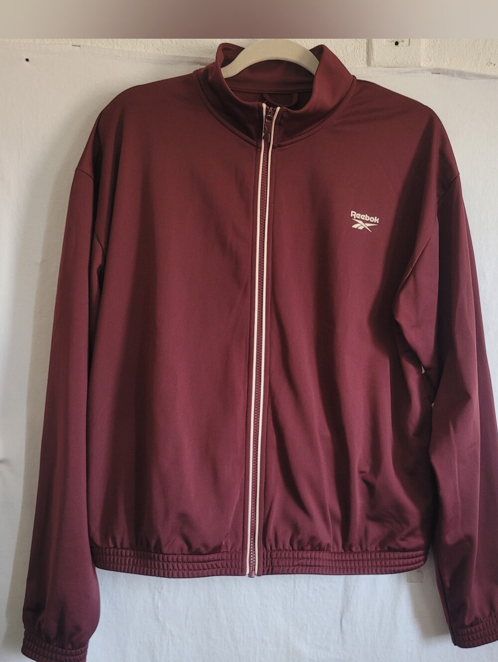 Reebok Unisex Maroon Full-Zip Bomber Jacket